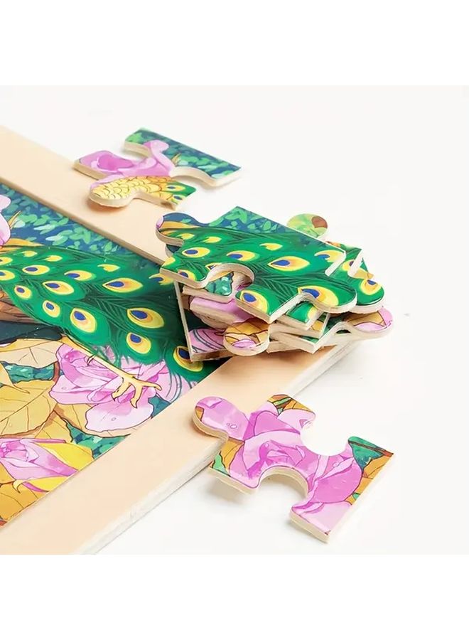 نمط 2 ألغاز مركبات خشبية حيوانات للأطفال 2 قطعة 100 قطعة هدية سفر تعليمية - Image 5